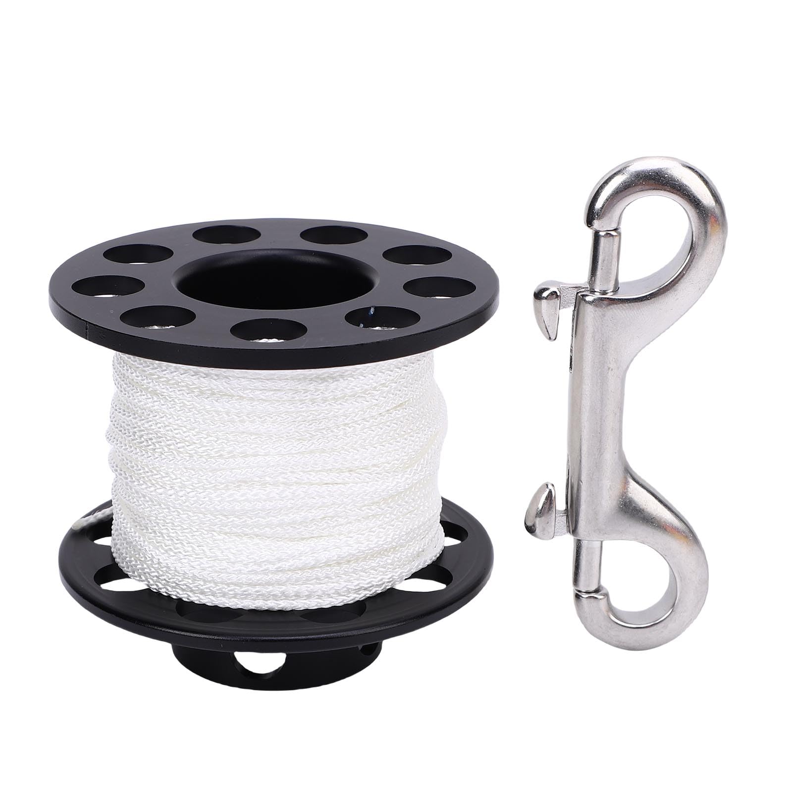 YUYTE Mulinello da Sub 30m Filo con Gancio Doppio in Acciaio Inox 90mm,