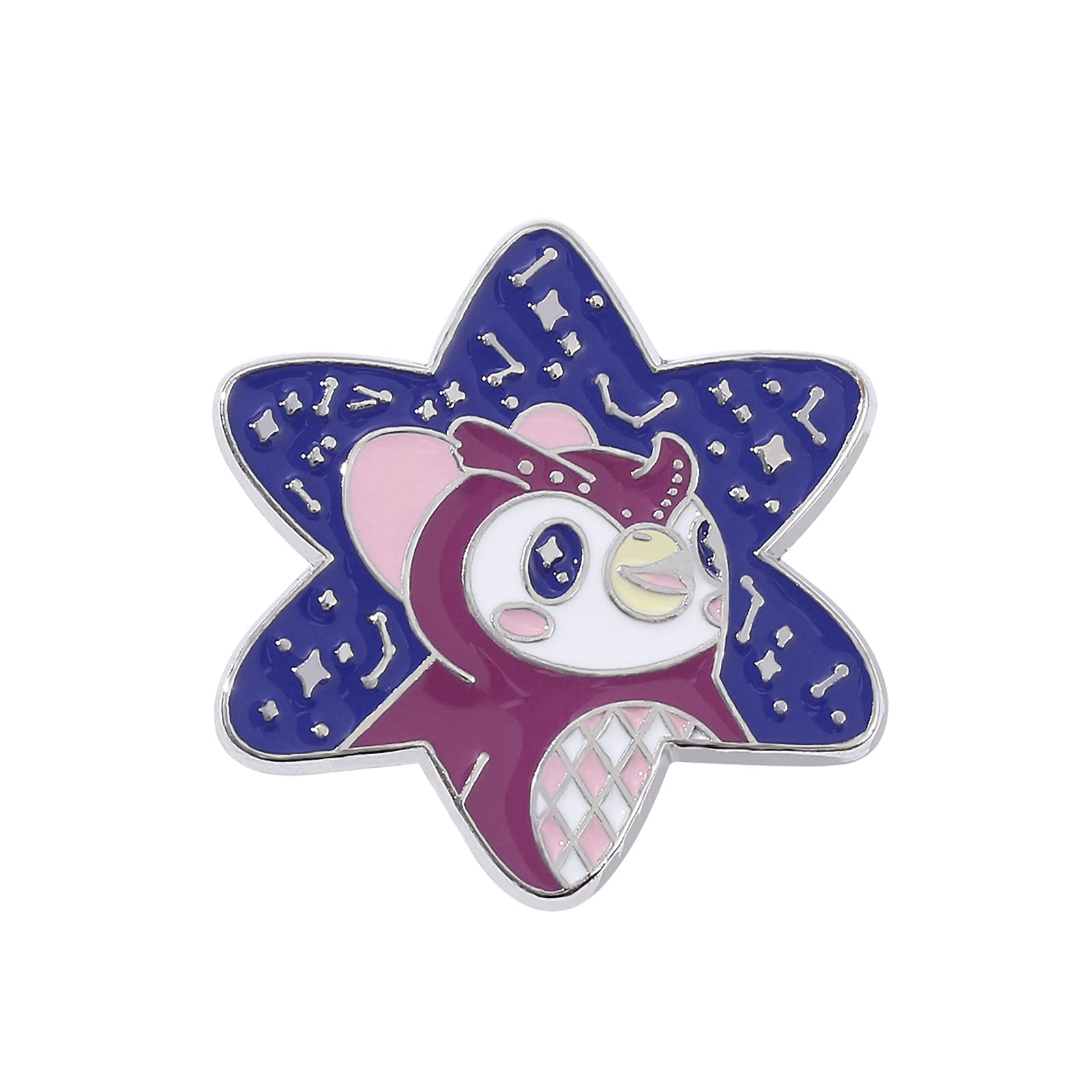 AnimalCrossing Game Series Enamel Pins, Cute Purple Owl Star Brooch Metal Lapel Pins Collection for Fans, Cartoon Owl Badges Pins for Backpack Bag Collection Gamer