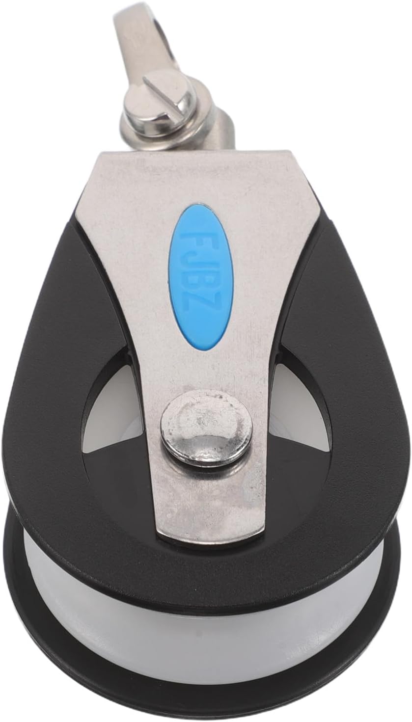 Stainless Steel Nylon Single Pulley Swivel Block 209kg Load Marine Sailing Hardware for Kayak and Sailboat Rigging