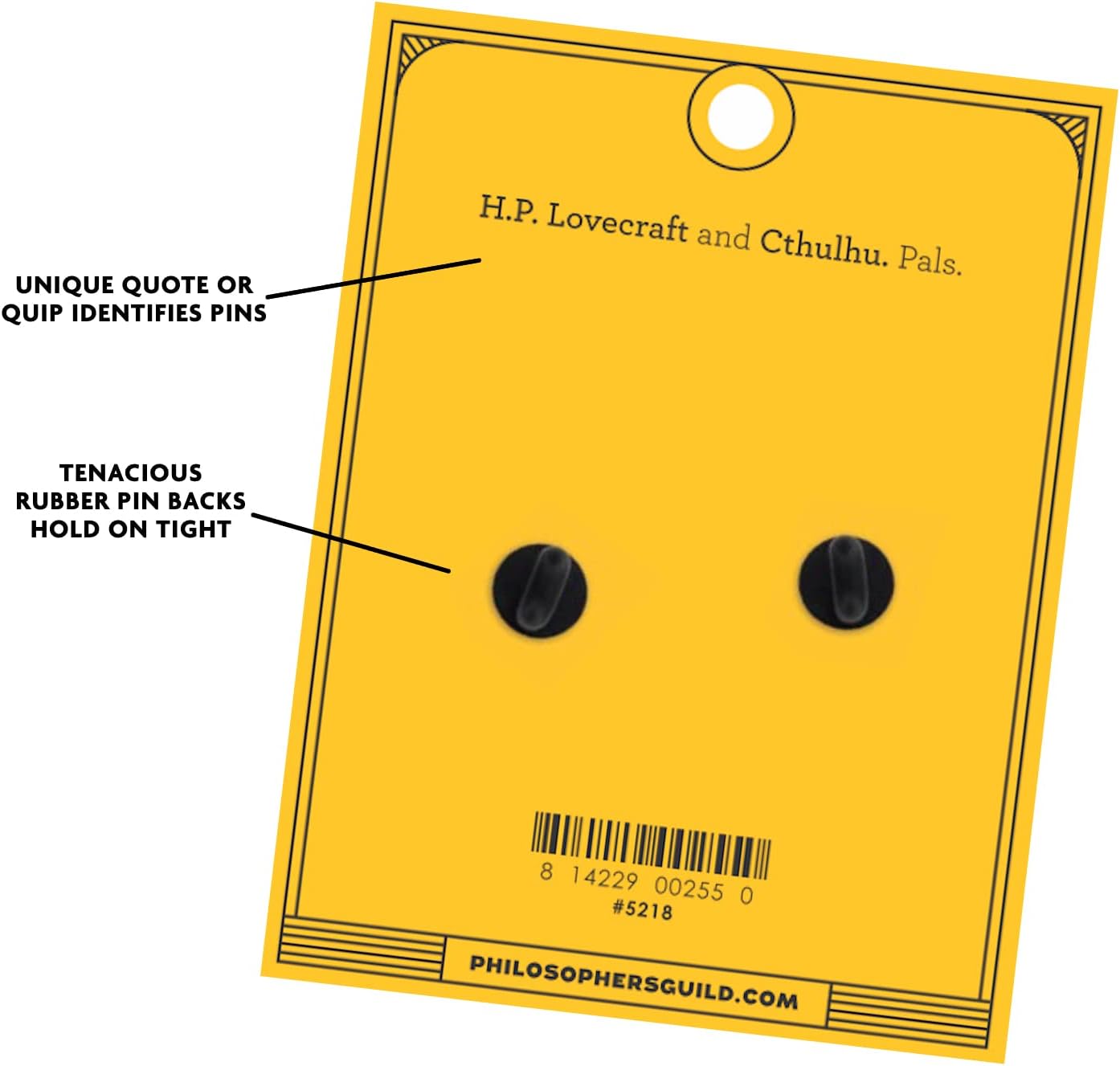 H. P. Lovecraft and Cthulhu Enamel Pin Set - Strong Rubber Backing Clasps