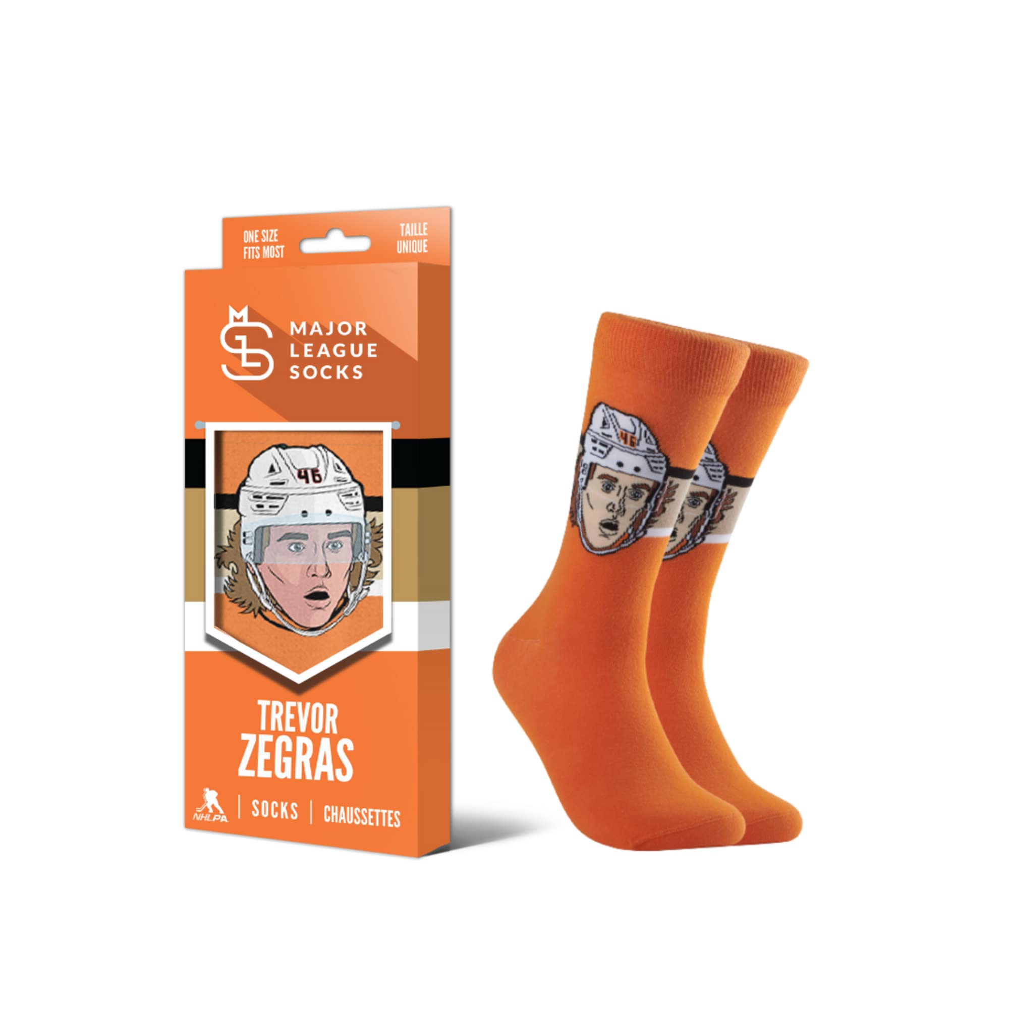 Major League Socks - Anaheim Ducks - Various Players - Hockey Fan Gift, Unisex, One Size (7-13) Collectible Merchandise