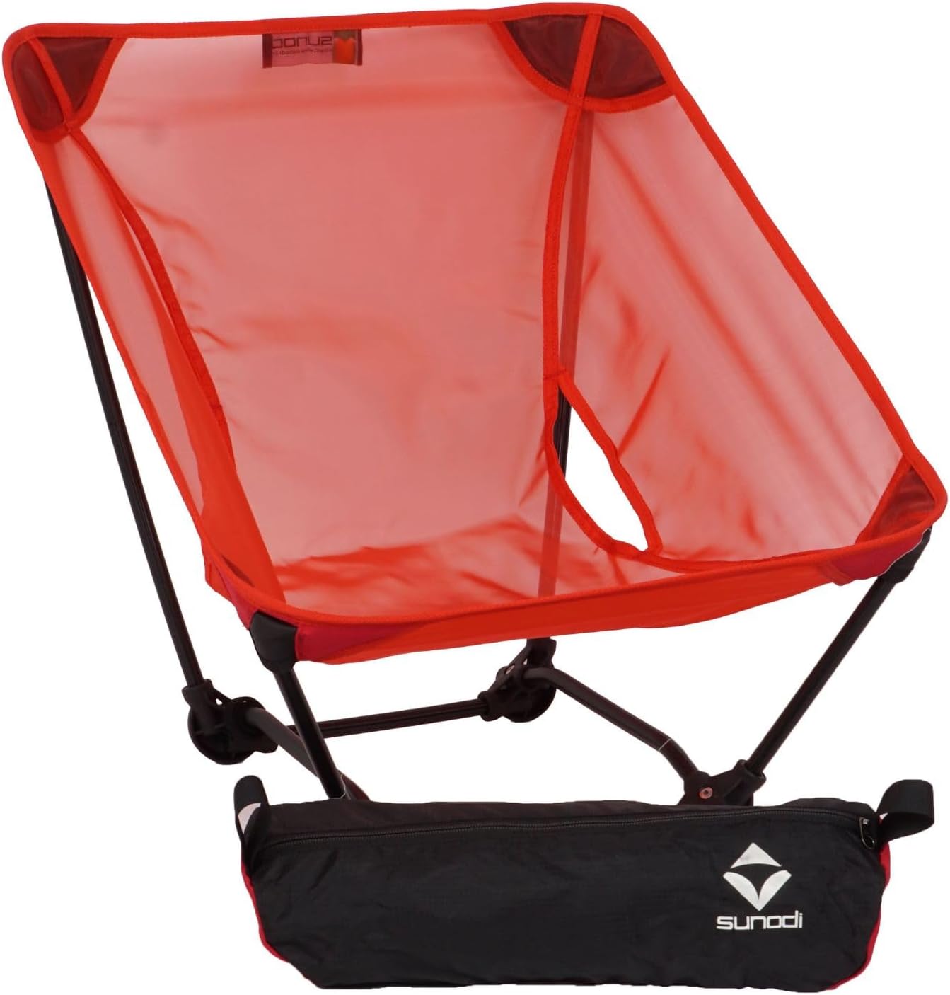 Ultralight Backpacking Chair, Aluminium Alloy Legless Ground Chair, Foldable Camping Chair for Adult, Hiking, Camping, Picnic, Fishing, RV, Balcony, Paddleboard, Beach, Indoor (Red)