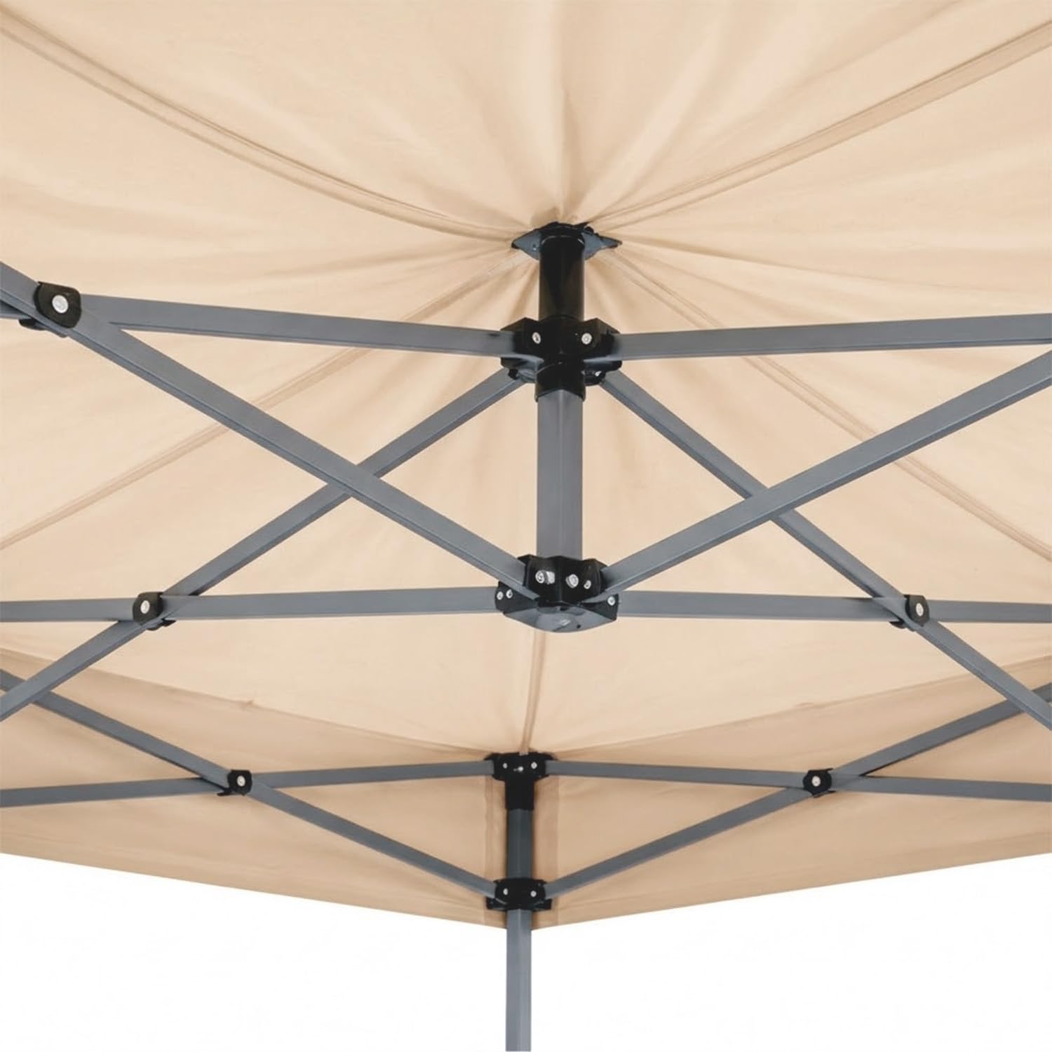 Gazebo Professionale 3x3 M Richiudibile Automatico In Acciaio Con Telo Oxford 1200D PVC Impermeabile e Anti UV Struttura a Fisarmonica con Sacche Zavorra e Borsa Trasporto Sagre Feste Eventi (Beige)