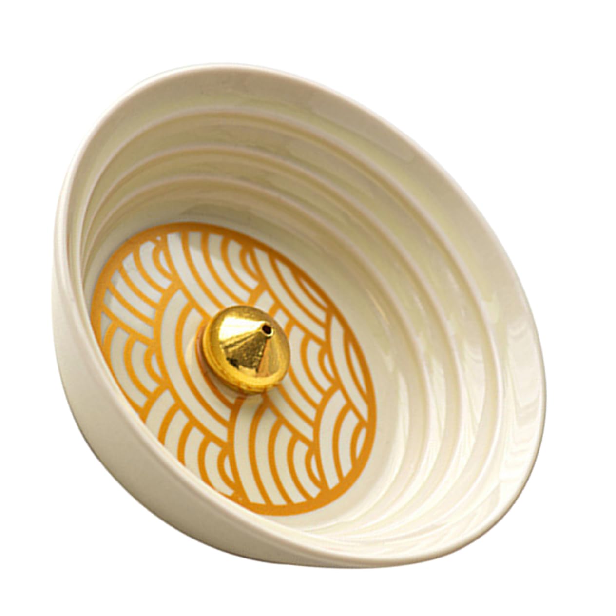 Gold Pattern Incense Stick Holder Modern Ceramic Aroma Burner for Desktop Decor