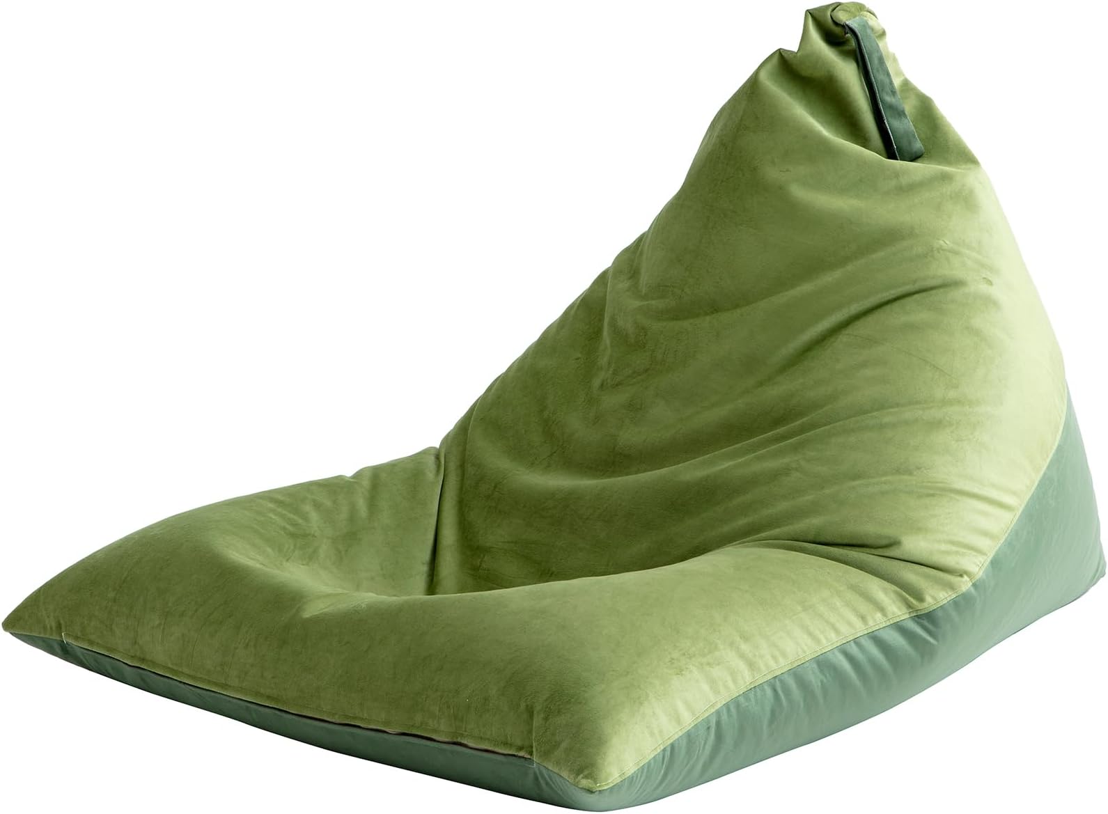 Nobildonna 4ft Bean Bag Chair Cover (No Filler) for Adults, 400L Extra Large Premium Velvet Beanbag Chair Cover, Washable Beanbag Without Filling Ultra Soft Triangular Lazy Sofa Cover (Green)