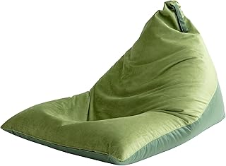 Nobildonna 4ft Bean Bag Chair Cover (No Filler) for Adults, 400L Extra Large Triangular Beanbag Chair Cover, Washable Beanbag Without Filling Ultra Soft Lazy Sofa Premium Velvet Cover (Green)
