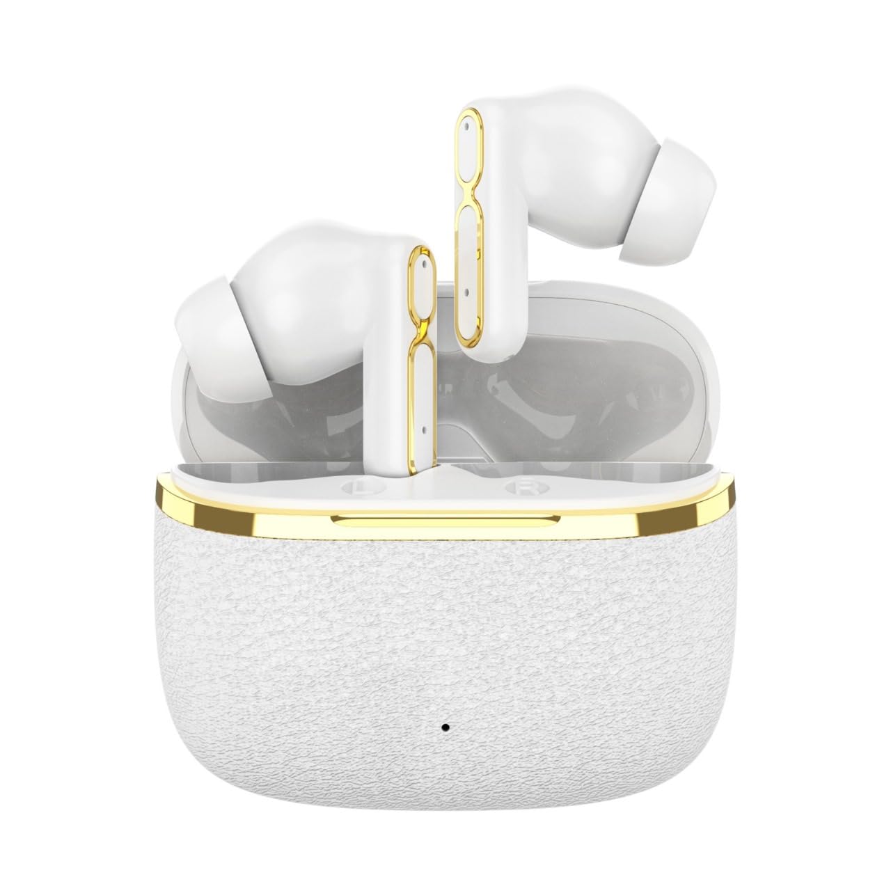 WILLIAM MARK Wireless Bluetooth Earbuds WM-LT10 with Mic – Premium in-Ear Earbuds with Textured Charging Case | Touch Control, Fast Pairing & Deep Bass | Stylish White & Gold Finish (White)-image-48