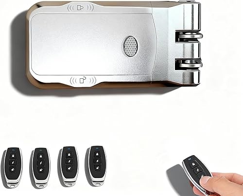 Cerradura de puerta oculta, cerradura de puerta remota con entrada sin llave, cerrojo electrónico con 4 controles remotos para seguridad del hogar