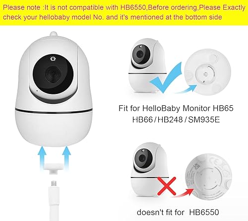 Miniatura 2 de Soporte para monitor de bebé de 15.7 pulgadas compatible con HelloBaby HB65HB6550HB6550 proHB66HB248, ANMEATE SM935E para monitor de bebé, clip