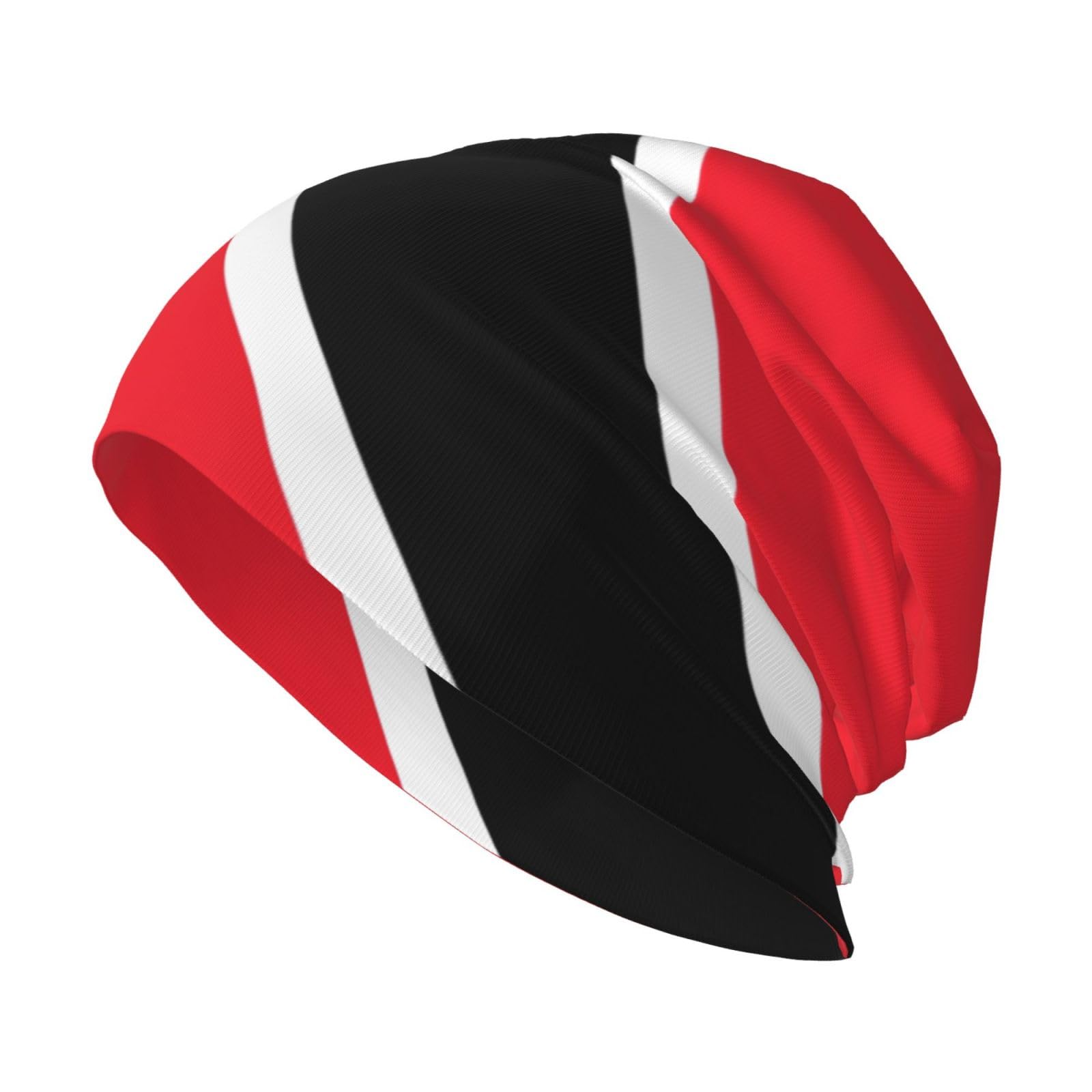 Flag of Trinidad and Tobago Printed Warm Knit Hat: Easily Matched for Home, Everyday Wear, Travel, and Skiing Black
