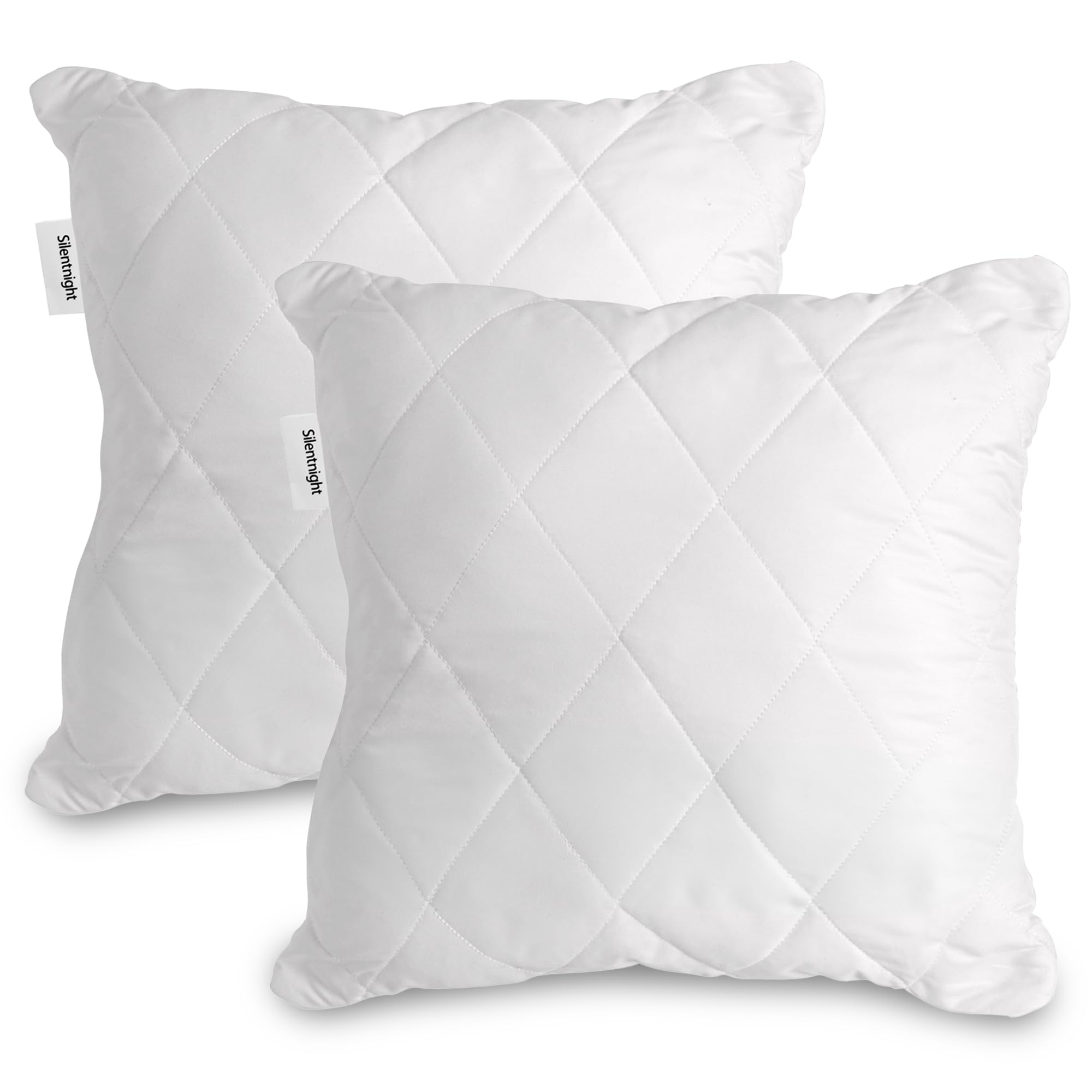 Silentnight Quilted Cushion Inserts - Luxurious Cushions Pads with Quilted Cover, Bouncy Fibres, Hypoallergenic and Machine Washable - 45 x 45cm (18" x 18") - 2 Pack