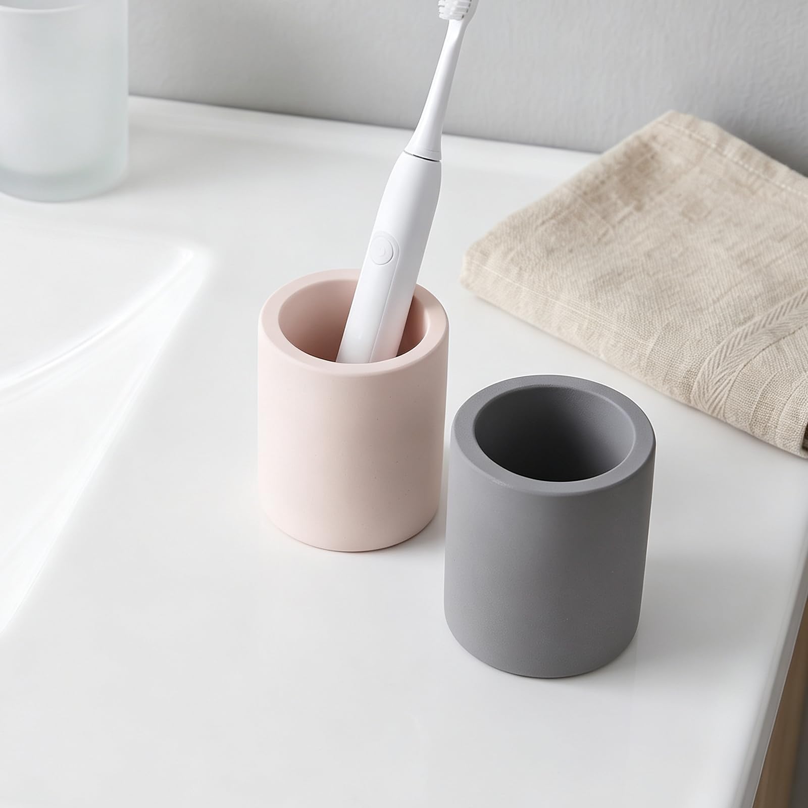 OUNONA 2 Soportes para cepillos de Dientes de diatomita, Vaso para cepillos
