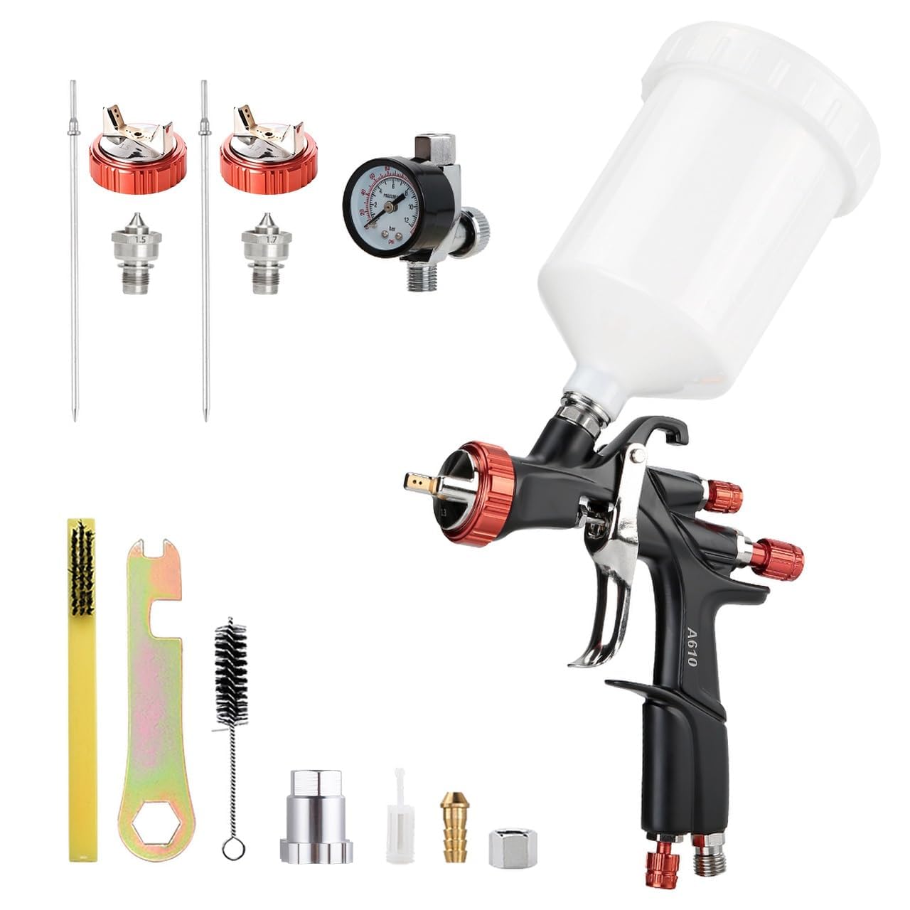 R500 LVLP Air Spray Gun with 1.3/1.5/1.7mm Nozzles & Air Regulator, A610 Paint Guns Automotive, Car Paint Gun Sprayer, Paint Gun for House Painting, Car, Furniture, Varnish and Top Coat (B0DG5YLPFG) Amazon Price History, Amazon Price Tracker