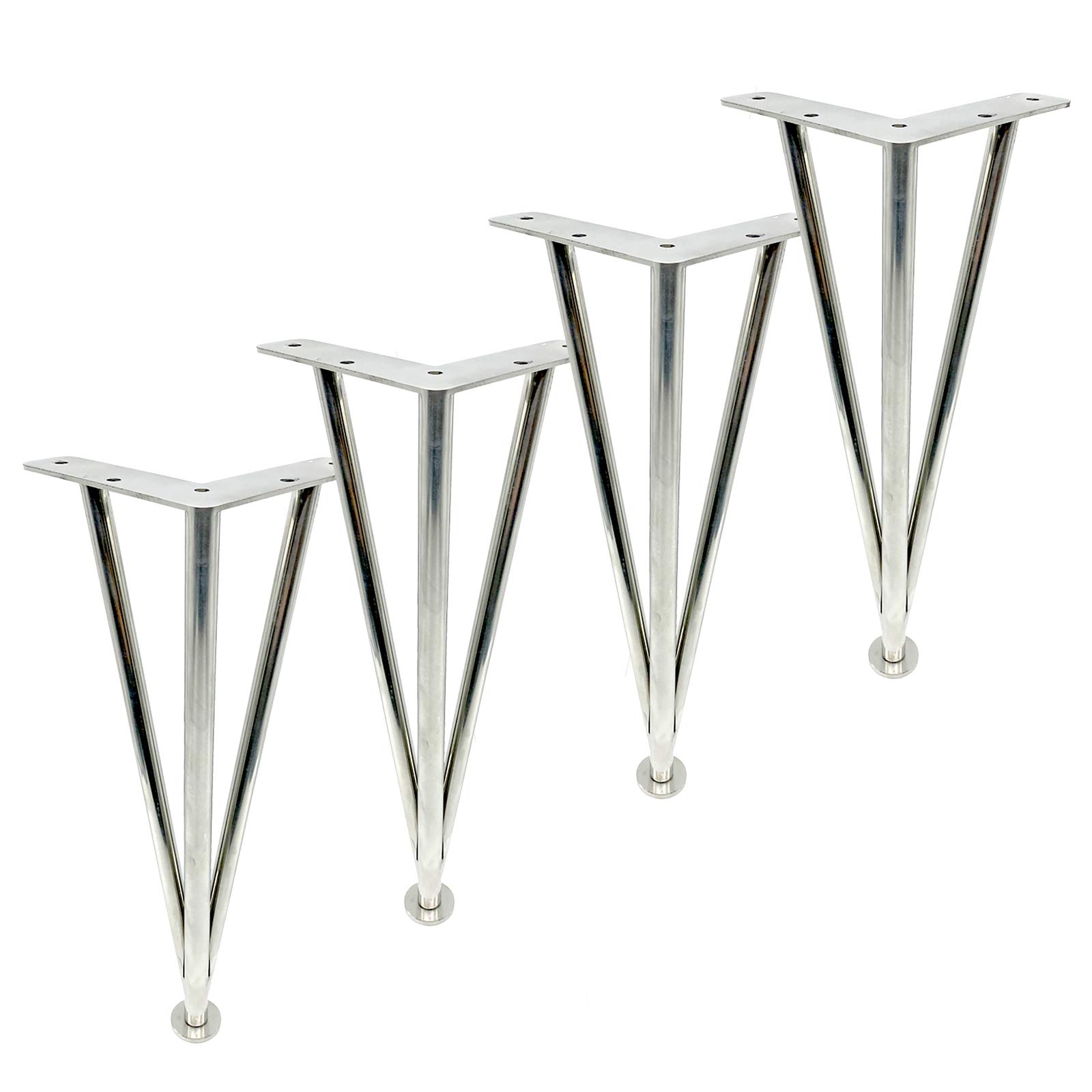 4 Piedini da Cucina Regolabili in Acciaio Inossidabile, Gambe per mobili Vieni con Viti, Piedi per Mobili in Metallo per armadi di Tavolo da Divano, scrivanie,Argento,15cm/5.91in
