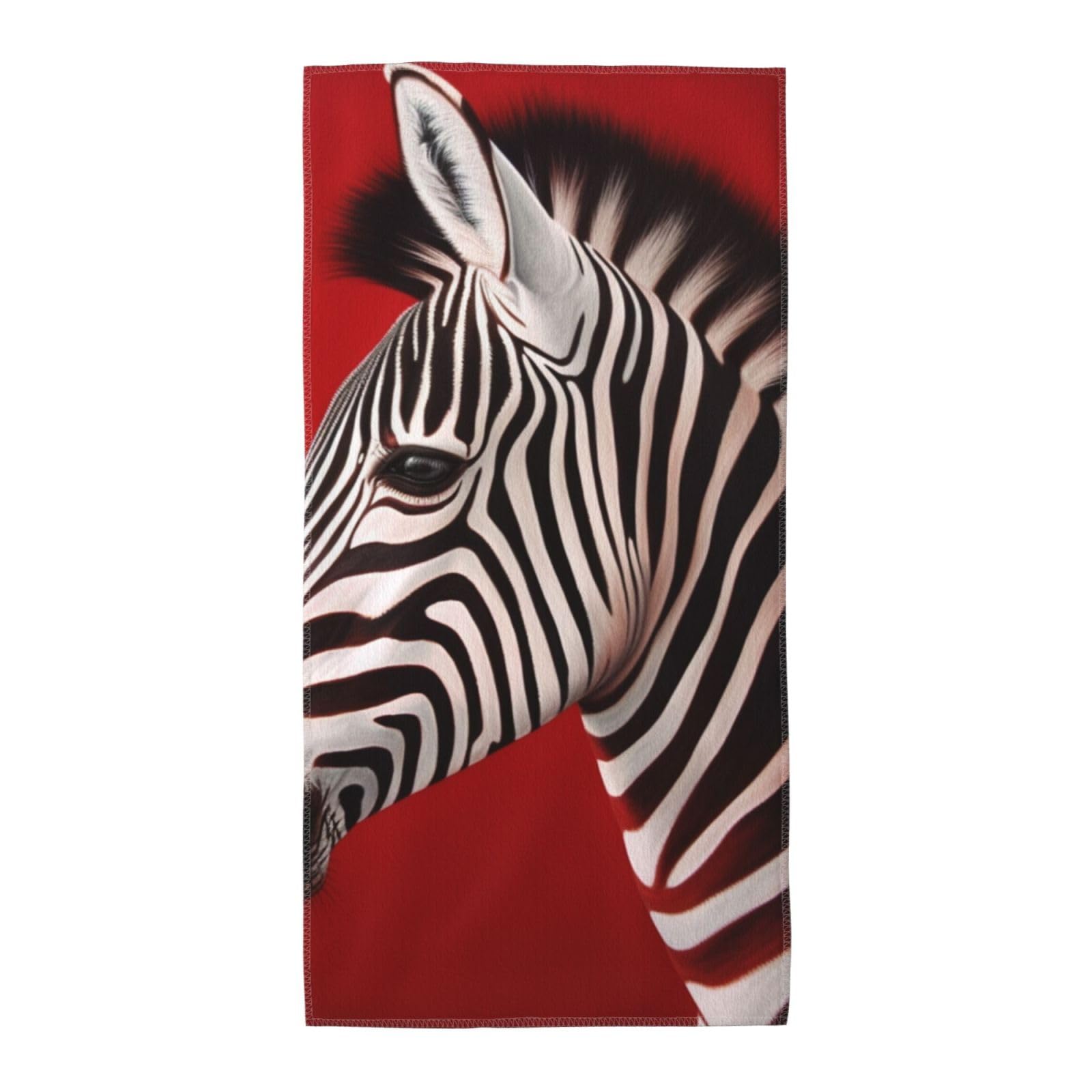 GDSHJKLW Zebra Red Hand Towels Absorbent Decorative Bathroom Towel Soft Microfiber Face Towel Dish Kitchen Towels for Bathroom Kitchen Hotel Spa Bath