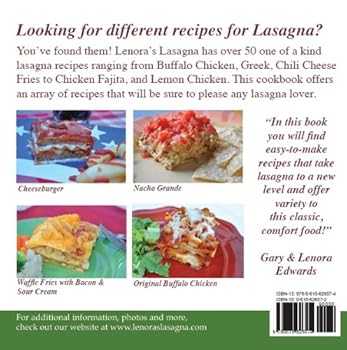 Paperback Lenora's Lasagna: Over 50 Unique Lasagna Recipes Book