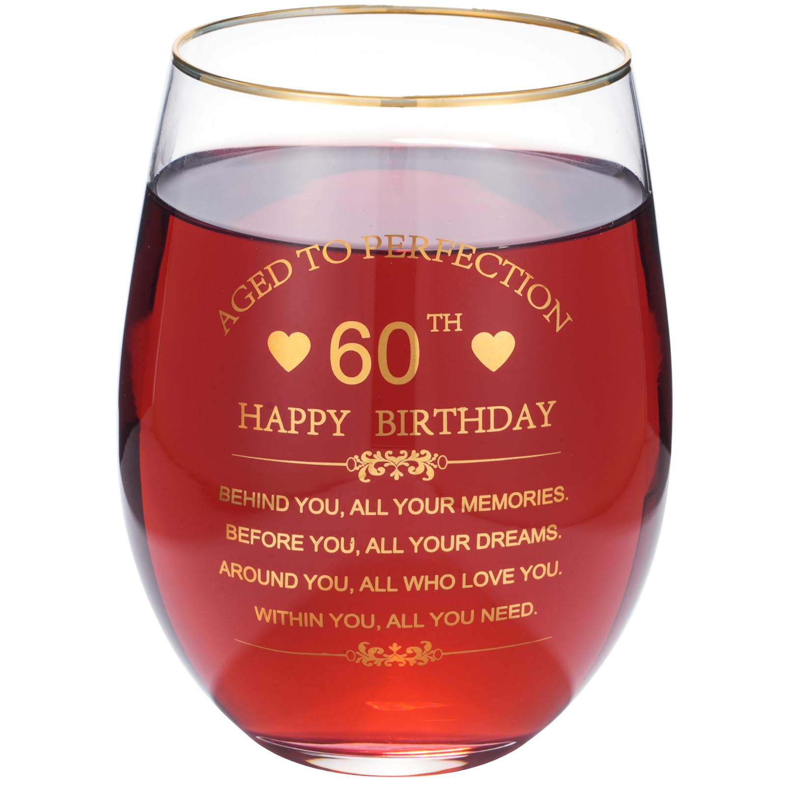 Amazon.com | Calltoge Inspirational 60th Birthday Gifts for Women Men 15oz  Wine Tumbler Red Wine Glass Cup Behind You All Your Memories Before You All  Your Dreams 1966 60 Years Old Birthday