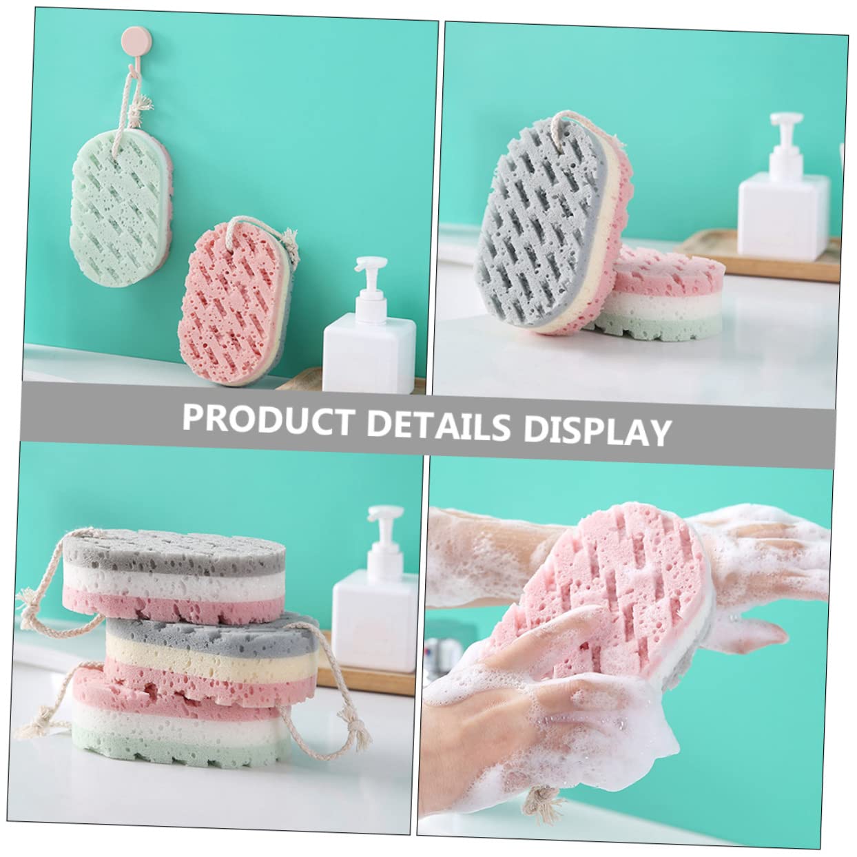 Alipis 12 Piezas Esponja Exfoliante Esponja De Baño Para Ducha Práctica Esponja De Baño Depurador De Espalda Esponja De Ducha Burbuja De Baño Hombre Removedor De Maquillaje Rostro