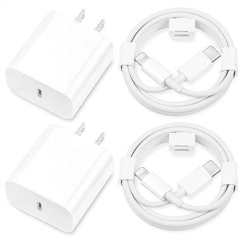 iPhone Charger Fast Charging,[MFi Certified] 2Pack 20W Type C Fast Charger Block with 6FT USB C to Lightning Cable Compatible for iPhone 14/13/12/11 Pro Max/11/Xs Max/XR/X,iPad,AirPods Pro - USB-C to Lightning