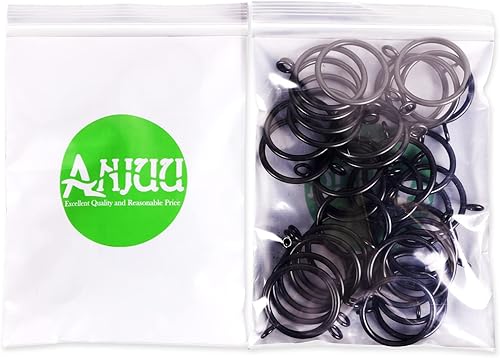 Miniatura 7 de Paquete de 36 ojales deslizantes de 1.496 in de diámetro interior de metal, color negro