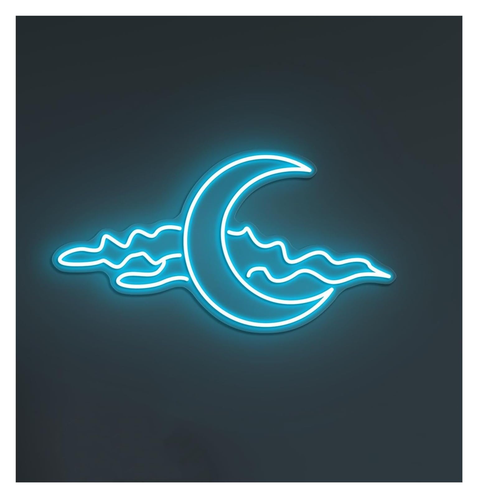 RONGCH Hanging Art Signs Moon and Cloud Neon Sign Dreamy Night Decor for Bedroom Nursery Cozy Home Spaces Room Game Pet Store Birthday Party 48cm