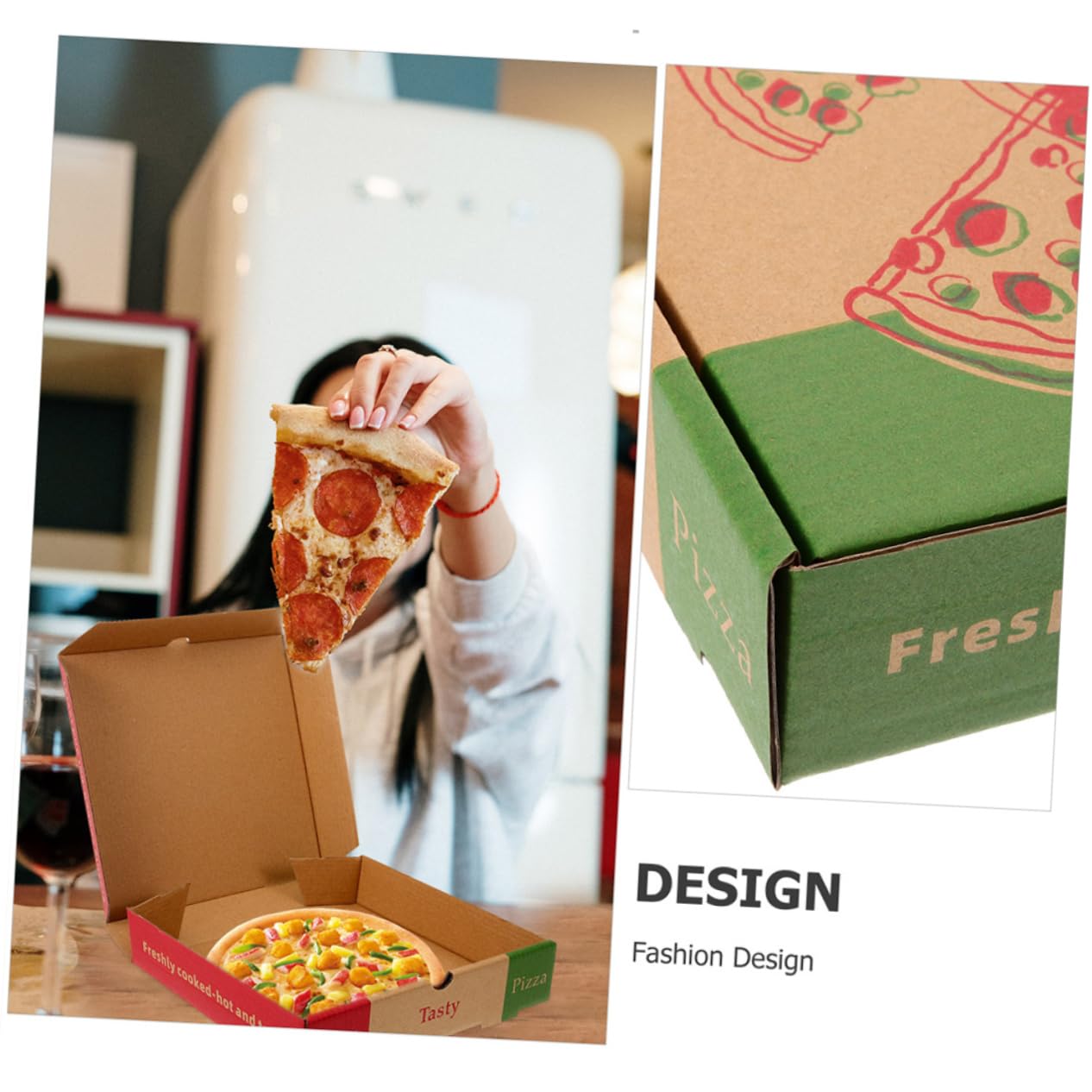 STOBAZA 10pcs Pizza Storage Containers Bulk Paper Pizza Boxes 8in Takeaway Box Food-safe Material