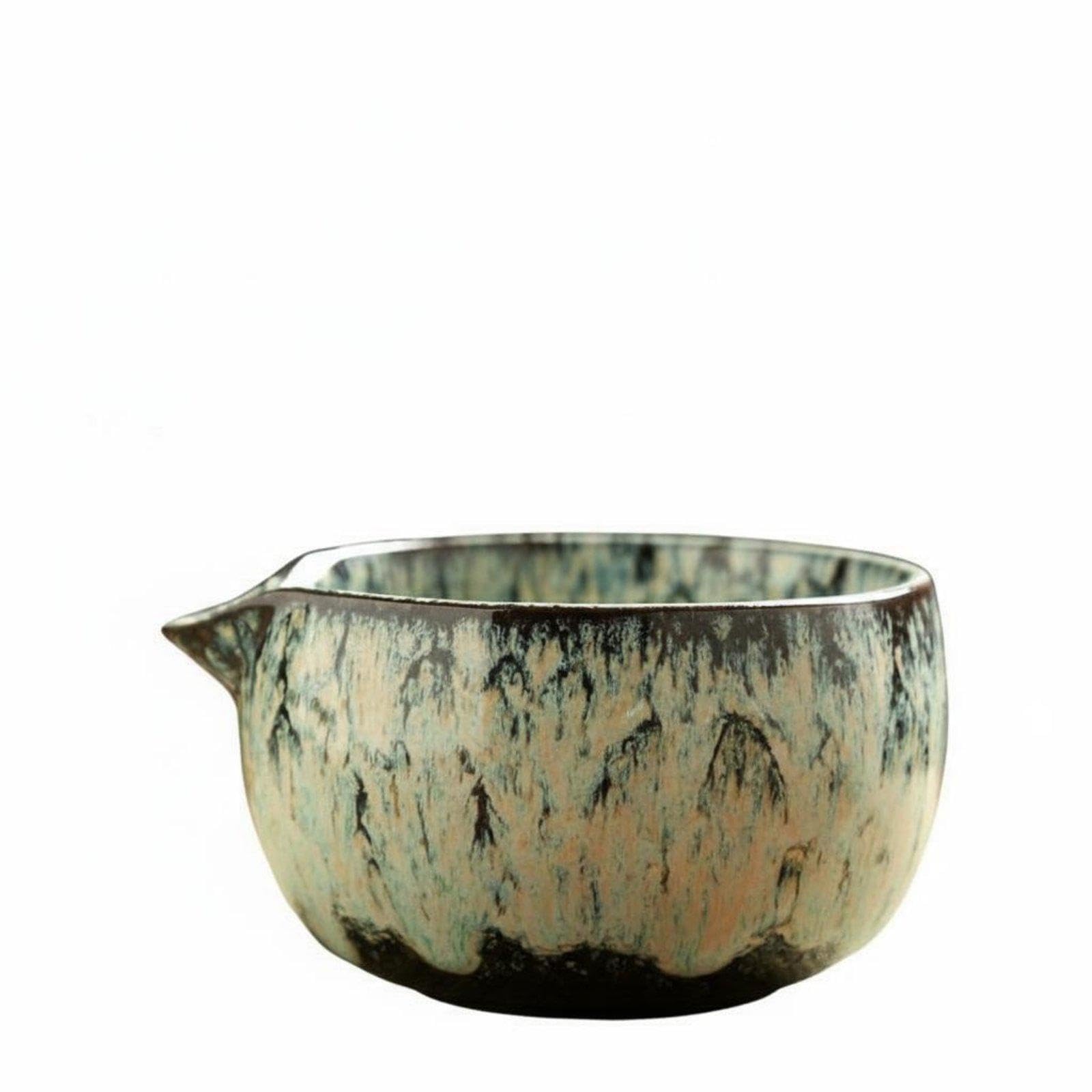 Diancha Whisking Bowl Song Period Influenced Matcha Whisking Handmade Ceramic Tea Bowl for Home Decor Brown-Cyan Kiln Glaze-image-10