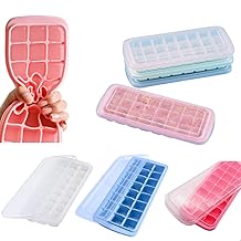 Forma Silicone para Gelo Maleável para 24 Cubos com Tampa Empilhável Sanfe