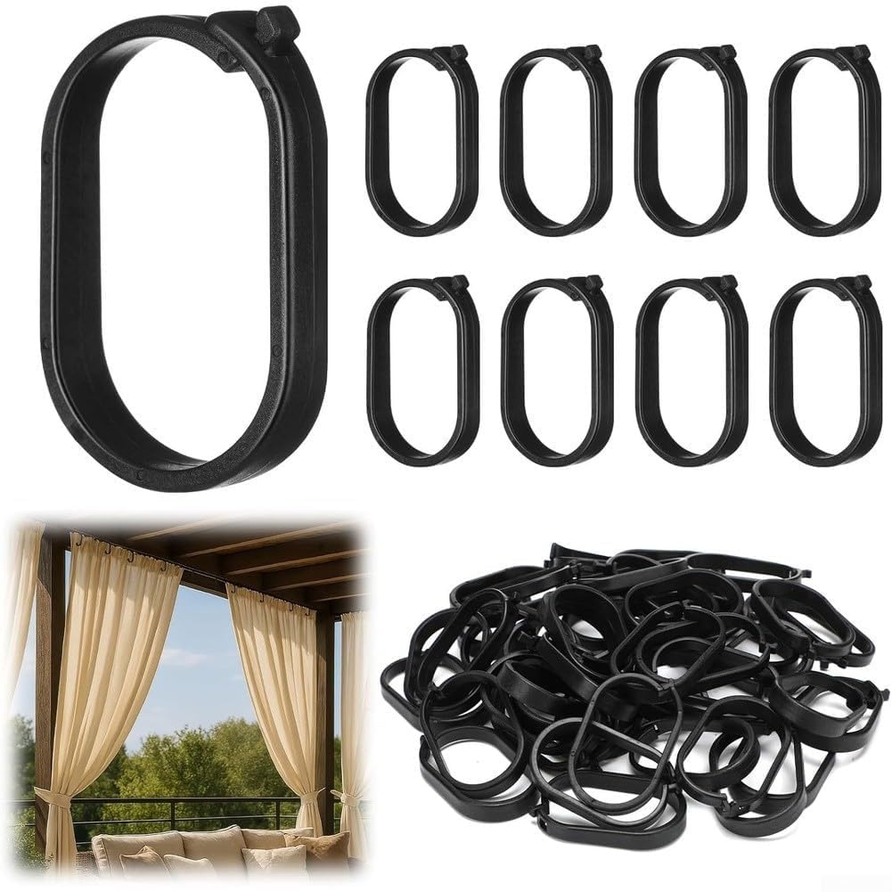 HavenlyCove Slide Curtain Hooks Gazebo PP 50PC