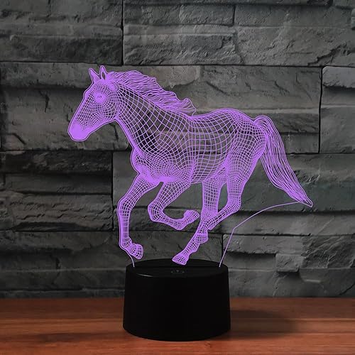 Miniatura 3 de Luz nocturna para niños, lámpara LED de caballo 3D con control remoto, 16 colores cambiantes, regalo de cumpleaños de Navidad para niño