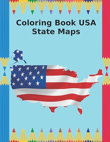 Coloring Book for children and students USA State Maps and Counties Blank, Outline Maps for Coloring and Education