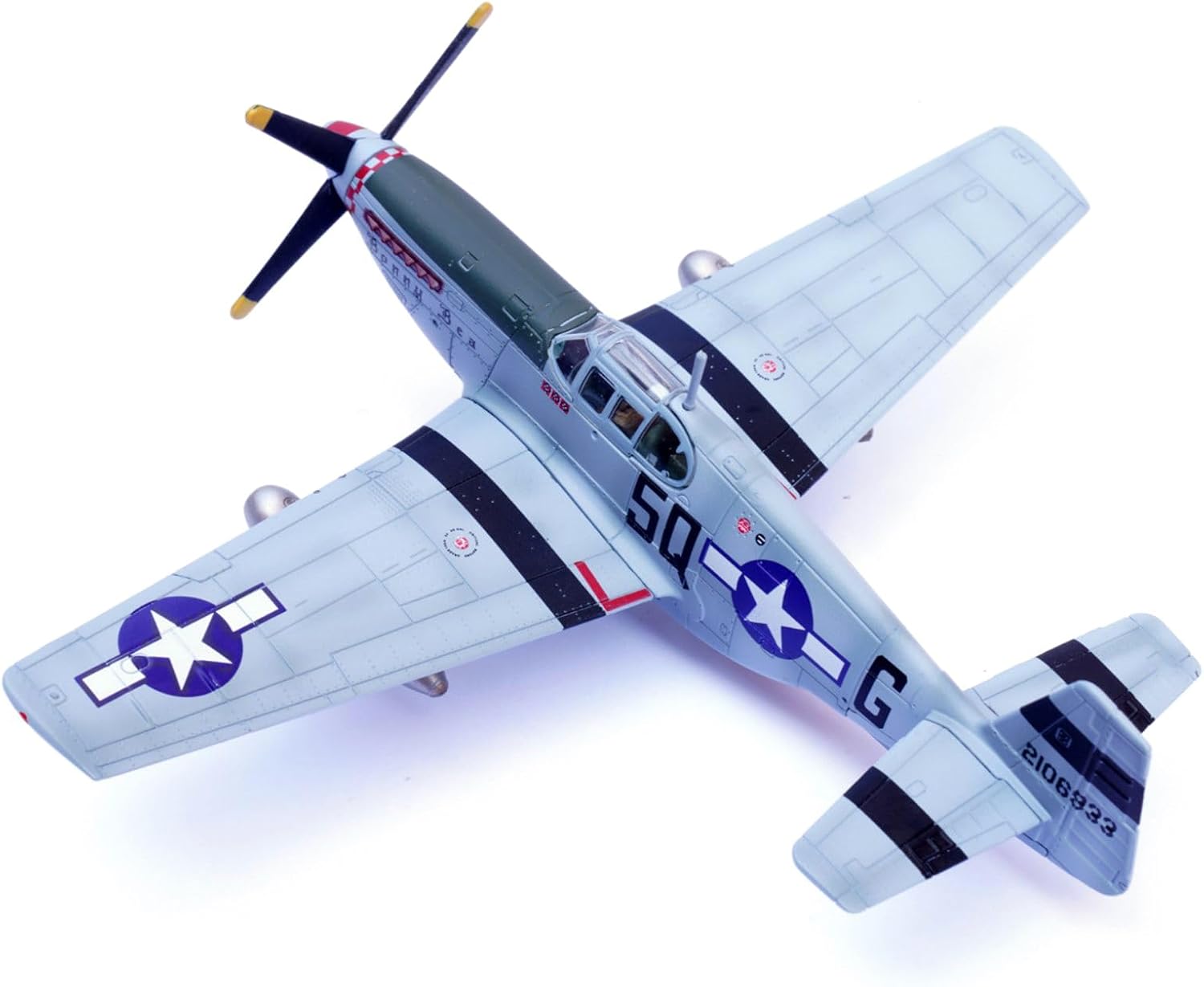 Alloy WWII USAAF P-51B Mustang Fighter 339TH FS 504TH FG Model 1:72 Scale, Alloy Aircraft Toy for Collection Displaying Toys new