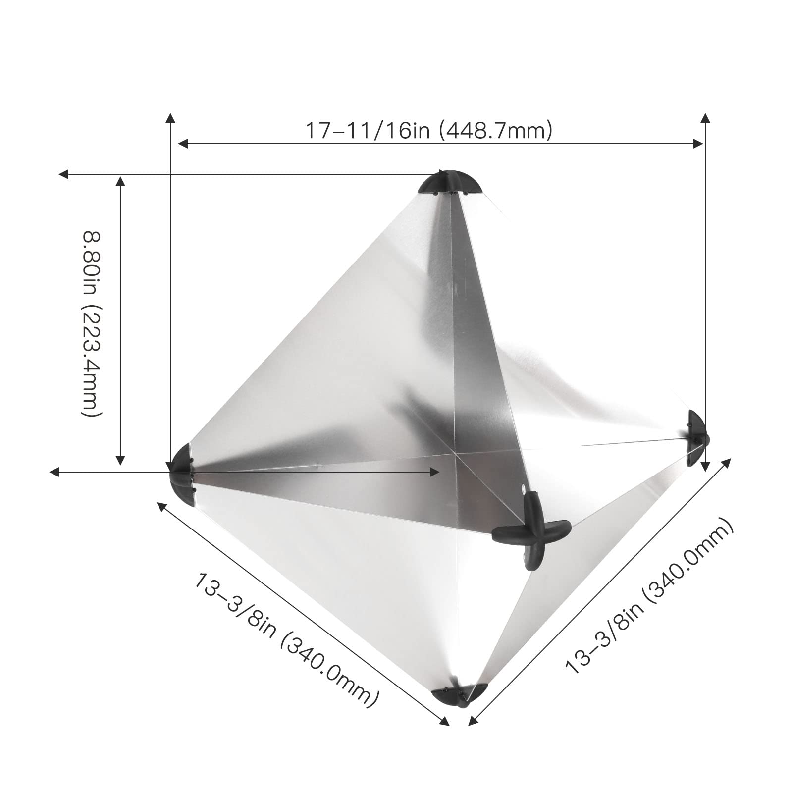 Radarreflektor, Marine-Radarreflektor vom oktaedrischen Typ, Aluminium, 340 x 340 x 470 mm, Marine-Radarreflektor, großes Handgerät, Wassersicherheit für Boote und Schiffe