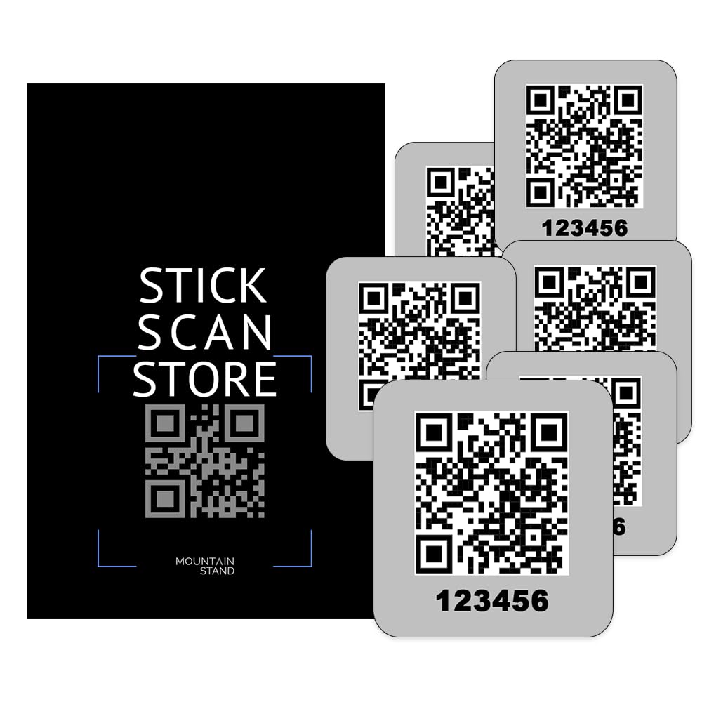 Mountain Stand QR Labels for Storage. Waterproof QR