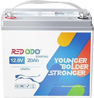 Redodo 12V 20Ah LiFePO4 Lithium Battery, 800 CCA Group U1 Lithium Marine Cranking Battery, 3X Starting Cycles Lithium Battery for Outboard Motor, Lawn Mower, ATV, UTV