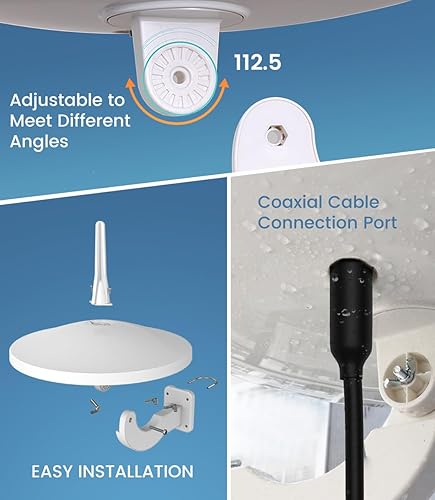 Miniatura 3 de Antena omnidireccional de TV digital para exteriores, antena HDTV amplificada para Smart TV y TV antigua, filtro LTE 5G integrado, compatible con