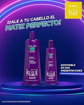 KUUL MATIZANT SHAMPOO 33.81 oz - PURPLE SHAMPOO - (MATIZANTE CABELLOS CANOS RUBIOS O DECOLORADOS COLOR DEL LIQUIDO MORADO) - 1000 ML