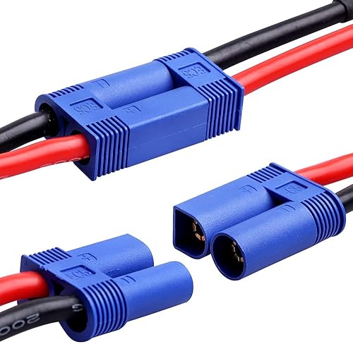 Miniatura 7 de 5 pares EC5 0.197 in macho hembra banana conector con 12awg alambre de silicona 3.9 in RC Hobby Lipo batería (paquete de 5)