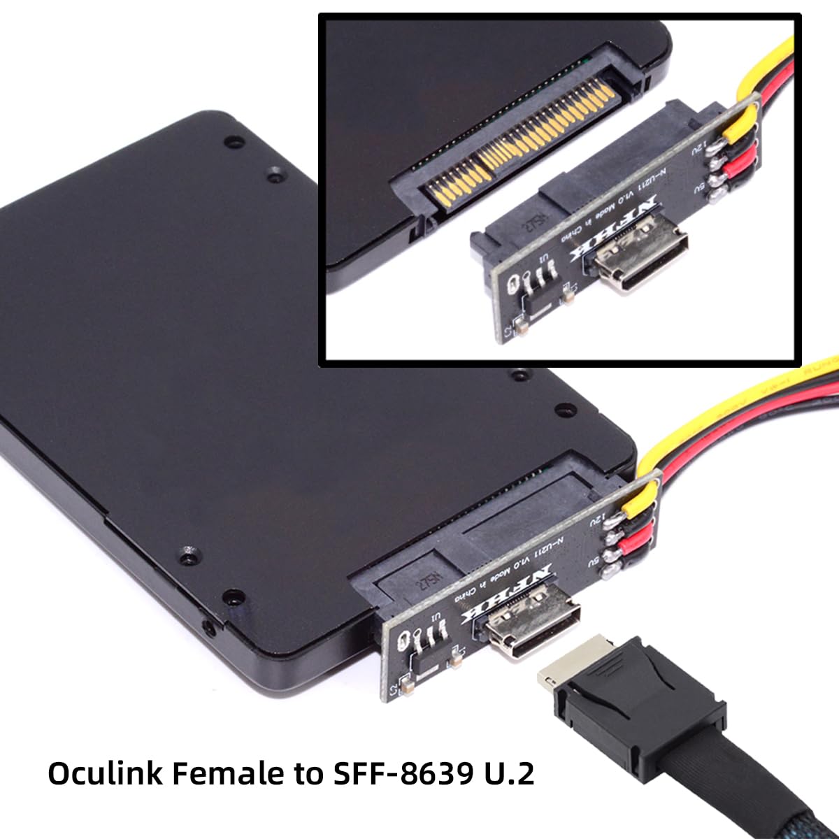 SFF-8611 Oculink żeński SFF-8612 do U.2 U.3 SFF-8639 NVME PCIe PCI-Express SSD adapter do płyty głównej