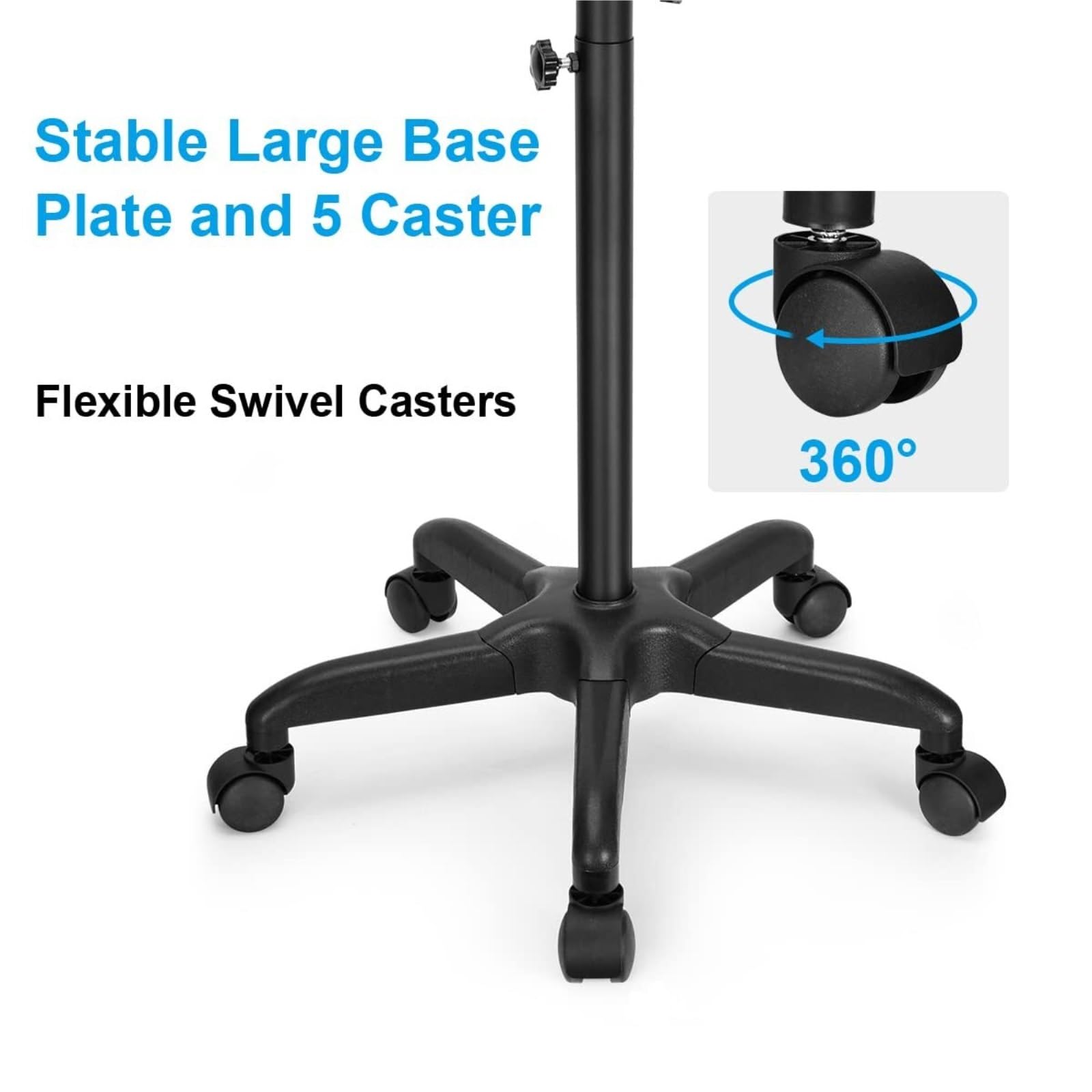 Carrello per salone di bellezza, altezza regolabile, per centro estetico, stazione di servizio, stazione di servizio mobile, trucco nero, per cliniche e saloni