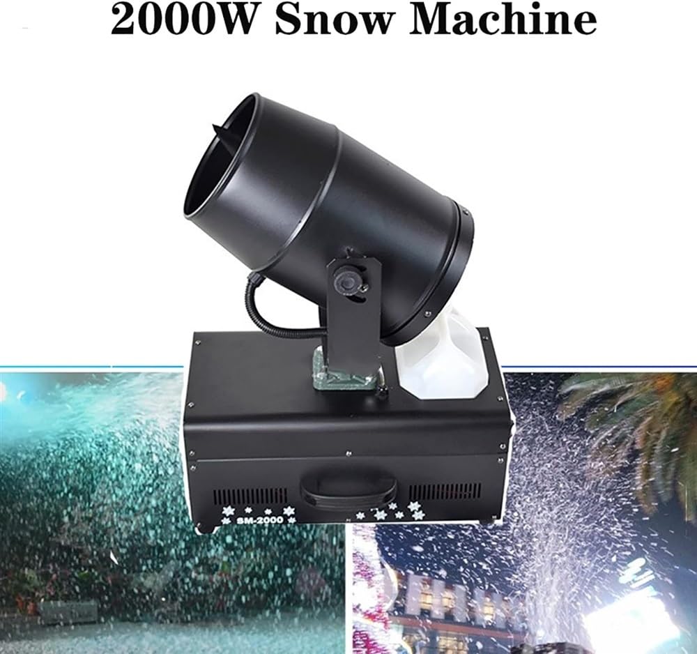 Macchina da neve da 2000 W, creatore di fiocchi di neve da palcoscenico con telecomando, effetto fiocchi di neve che cadono, spray diretto oscillante a 120° 5-8 m, per effetto scenico, Natale,