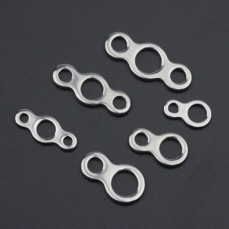Conectores de anilla 8 acero inoxidable 60 piezas S/M/L miniatura 5