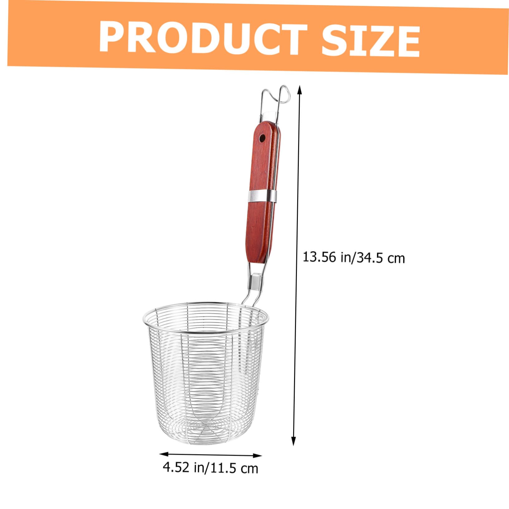 Inoxidable Colador Piezas de Madera de Acero Mango Malla, 2