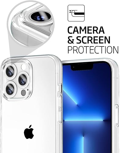 Vista 4 de TENOC Funda para teléfono compatible con iPhone 13 Pro Max, funda transparente a prueba de golpes protectora delgada para 6.7 pulgadas