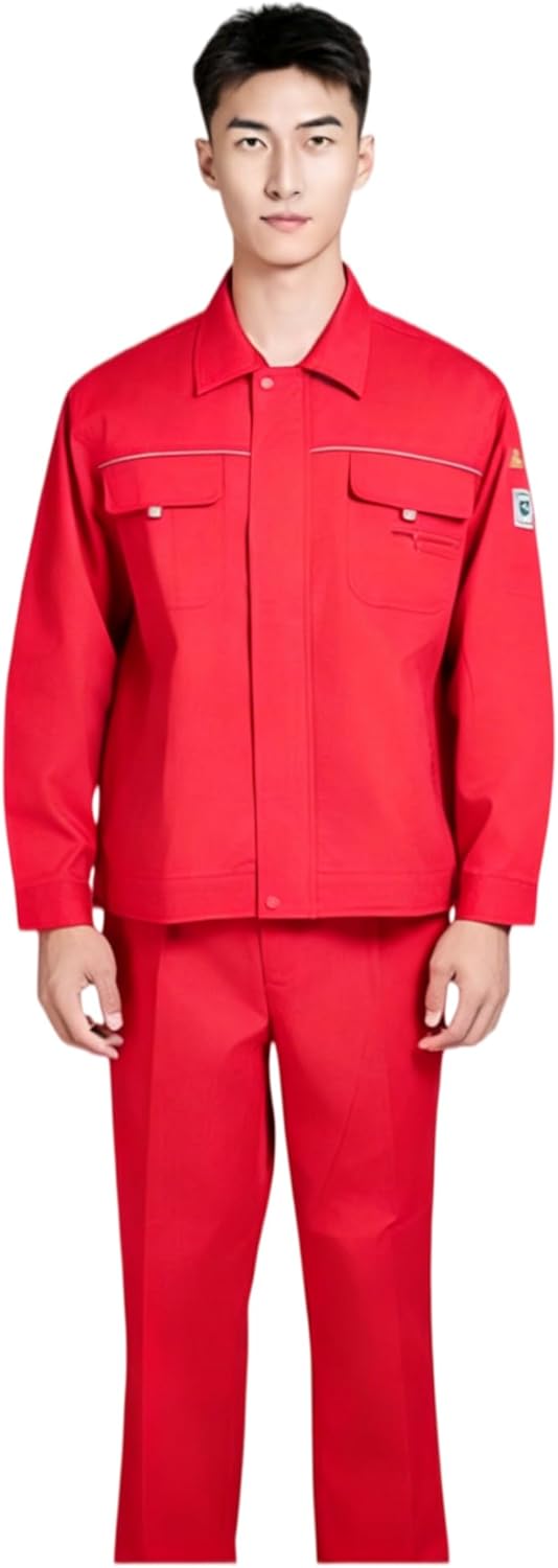 Unisex ESD Anti-Static 2-Piece Workwear Set, Long Sleeve Top and Pants Uniform for Factory Workshop
