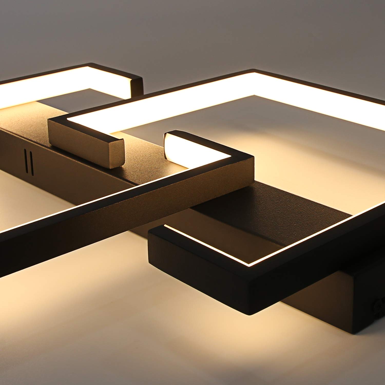 CBJKTX Deckenlampe LED Deckenleuchte Schlafzimmer - Schwarz Wohnzimmerlampe | Dimmbar mit Fernbedienung küchenlampe Modern Design Schlafzimmerlampe Flurlampe für Wohnzimmer Arbeitszimmer küche