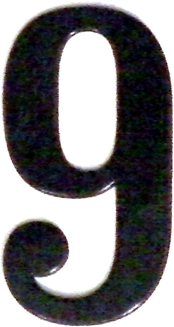 NumbersAndLetters - Fancy Black Thick Outdoor Adhesive Reflective Mailbox Number or House Number - Single Digit Number 9 - Size - 2 Inch - 1/16 Inch thick