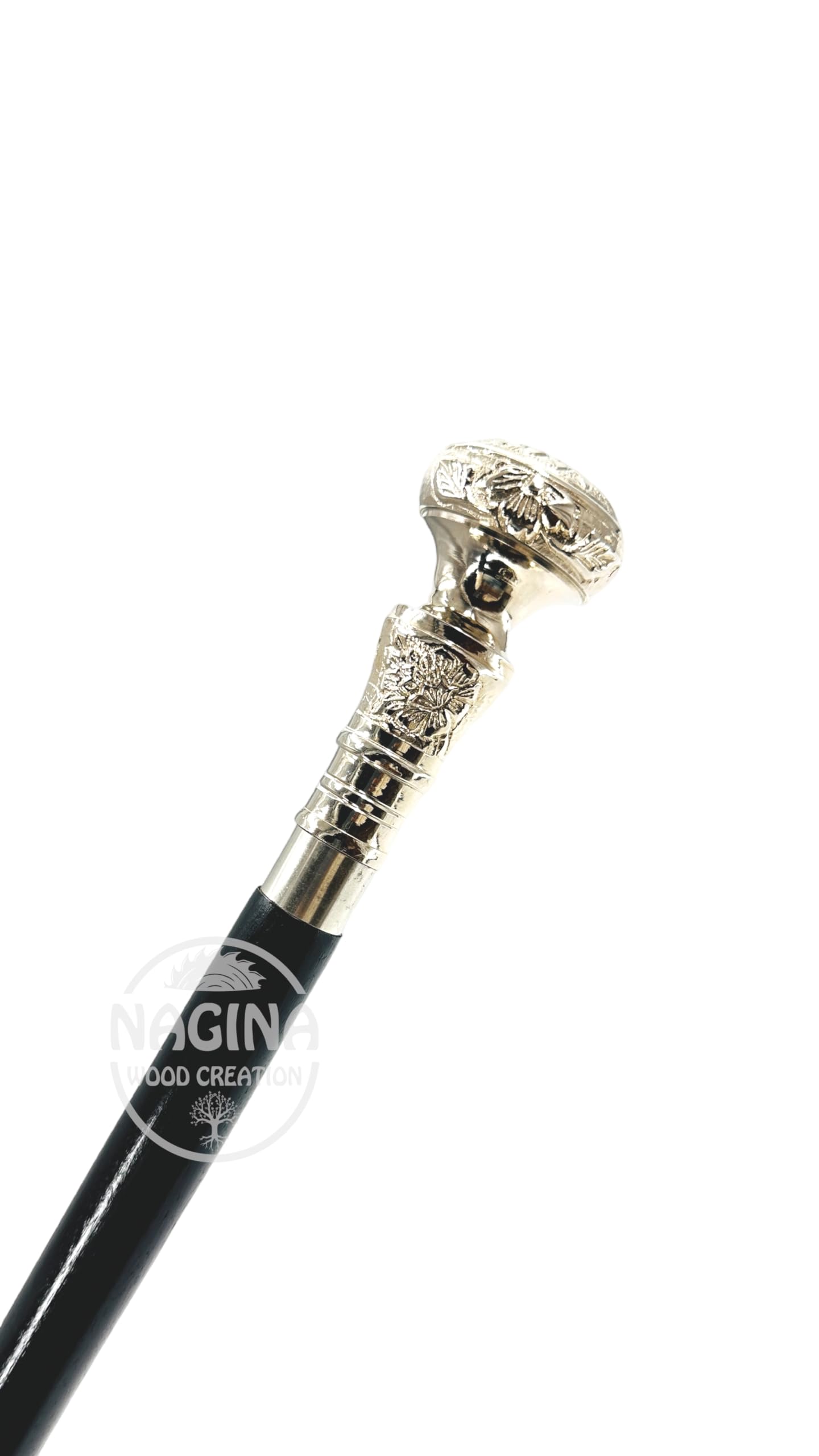 Vintage Walking Cane Wooden Walking Stick Silver Brass Handle knob Black Wood Stick - Victorian Cane - Fancy Cane for Men and Women- Dark Shadow Cane (Black) (B0CLJWYVKJ) Amazon Price History, Amazon Price Tracker