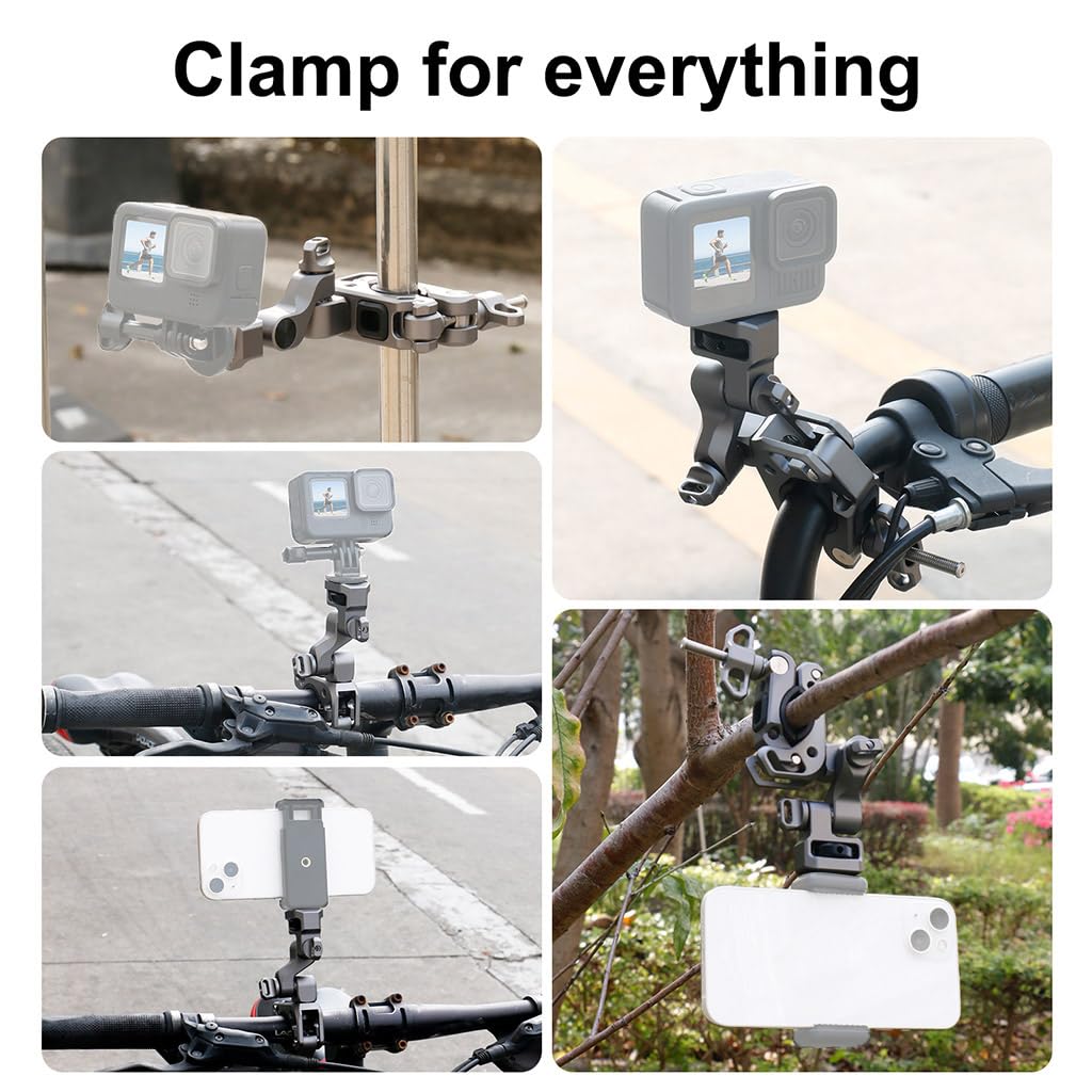 Super morsetto in lega di alluminio, supporto per manubrio del motociclo compatibile con action camera