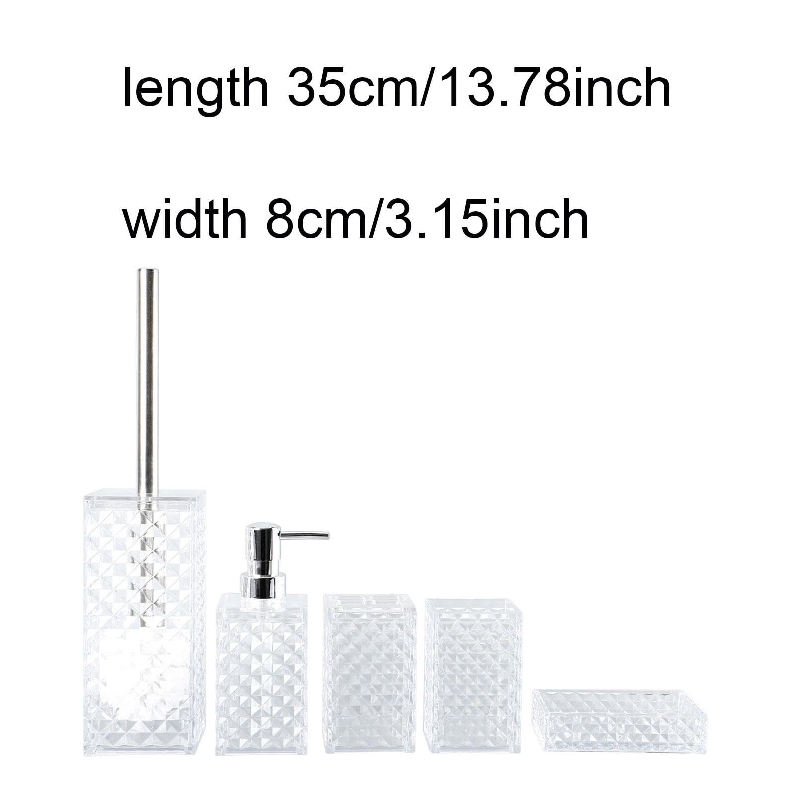 KESOTO Juego de 5 Accesorios de Baño, Jabonera, Dispensador de Cepillos de Dientes, Cristal, Fabricado en PP, Fácil de Limpiar, Apto para Regalo, Apartamento, Blanco, Individual